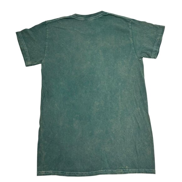 Nirvana Adult Size S Green Wash Pink Happy Face Graphic Print Tee T-Shirt ~ NWOT - Picture 3 of 4